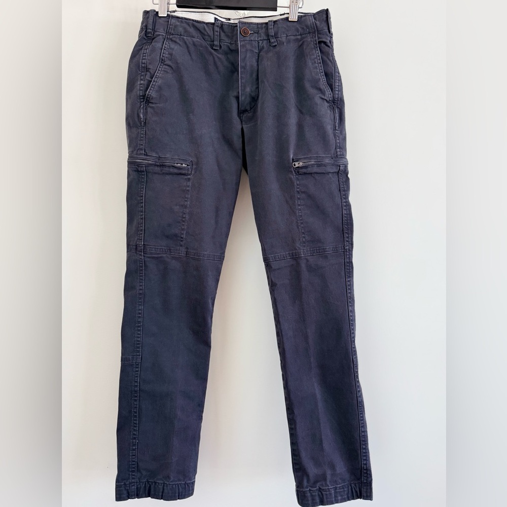 Abercrombie & Fitch Men Chinos Cargo Pant Adjustable Waist Gray Size 28 W 30 L